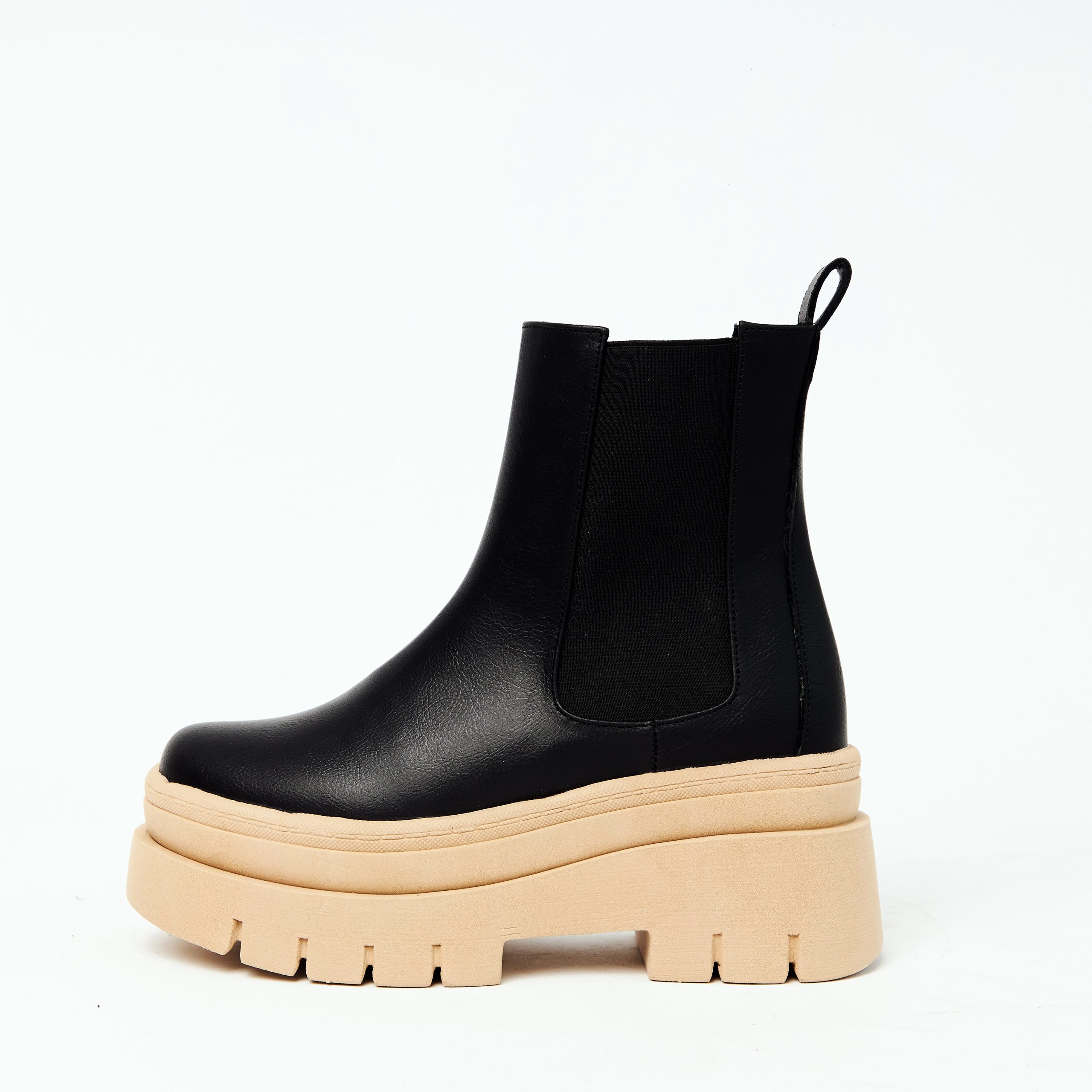 KIRA BOOTS BLACK AND CREAM SAND